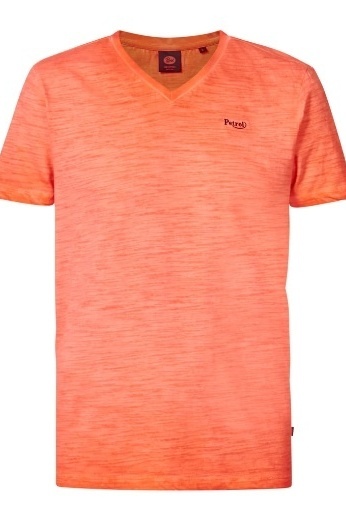 PETROL - M-1040-TSV662 - TSHIRT - NEON ORANJE