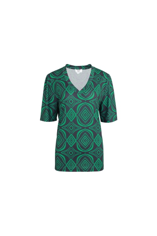 C&S THE LABEL - CARA TOP - GROEN/ZWART 